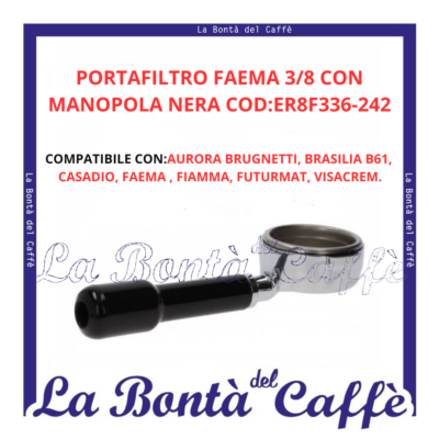 Porta Filtro 3/8 Faema Manopola Nera Er8f336-242 Ricambio Originale