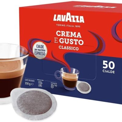50 Cialde Caffè in Carta Lavazza Crema E Gusto Classico Ese 44 mm