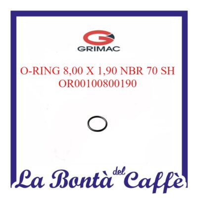 Guarnizione O-ring OR 8,00 X 1,90 Nbr 70 Shore Macchina Caffè Grimac